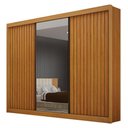 Ver imagem 1 de Guarda Roupa Casal 3 Portas São Paulo Gold Cinamomo Ripado com Espelho - Leifer