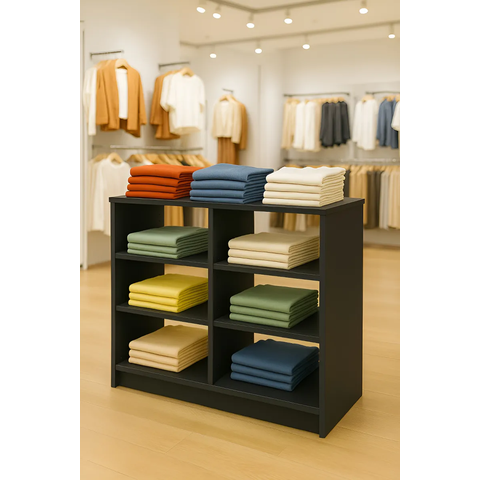 Balcao Loja Central Expositor Nicho para Roupa Produtos 90cm:preto