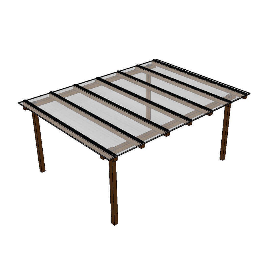 Ver imagem 1 de Cobertura Policarbonato Alveolar 4,00m x 2,00m - Cristal 6mm