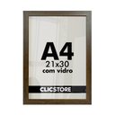 Ver imagem 1 de Kit 10 Moldura A4 21x30cm com Vidro e Fundo para Quadros Retratos Diplomas Certificados:marrom