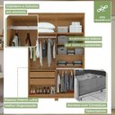 Ver imagem 3 de Guarda-roupa Lopas Alonzo 4 Portas 2 Gavetas