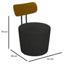 Ver imagem 4 de Poltrona Decorativa para Sala de Estar Redonda 53cm Le Moon M22 PU Preto - Mpozenato