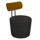 Ver imagem 1 de Poltrona Decorativa para Sala de Estar Redonda 53cm Le Moon M22 PU Preto - Mpozenato