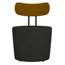 Ver imagem 3 de Poltrona Decorativa para Sala de Estar Redonda 53cm Le Moon M22 PU Preto - Mpozenato