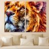 Kit 2 Telas Decorativas Pintura Leão Grande - 2