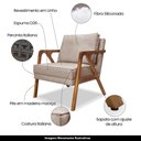Ver imagem 3 de Kit 2 Poltronas Decorativas De Luxo Frida Linho Rústico Areia - Gran Belo