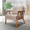 Ver imagem 5 de Kit 2 Poltronas Decorativas De Luxo Frida Linho Rústico Areia - Gran Belo