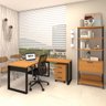Kit Mesa Escritório em L com Gaveteiro + Estante 1 Porta Mdf - 1