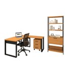 Ver imagem 2 de Kit Mesa Escritório em L com Gaveteiro + Estante 1 Porta Mdf