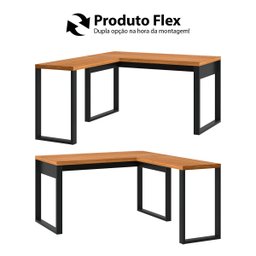 Kit Mesa Escritório em L com Gaveteiro + Estante 1 Porta Mdf - 4