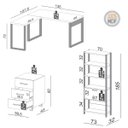 Ver imagem 3 de Kit Mesa Escritório em L com Gaveteiro + Estante 1 Porta Mdf