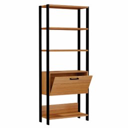 Kit Mesa Escritório em L com Gaveteiro + Estante 1 Porta Mdf - 5