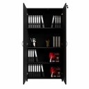 Ver imagem 4 de Armário Alto New City 2 Portas MDP 80cm Preto Gebb Work
