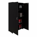 Ver imagem 3 de Armário Alto New City 2 Portas MDP 80cm Preto Gebb Work