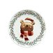 Prato Sobremesa em Porcelana Estampa Urso de Natal 21cm - 1