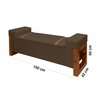 Recamier Baú Casal com Pés de Madeira Retro 150 Cm Moveis House Marrom - 4