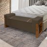 Recamier Baú Casal com Pés de Madeira Retro 150 Cm Moveis House Marrom - 1