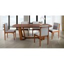 Ver imagem 1 de Conjunto Sala de Jantar Gemini Mesa 2,2 Metros com 6 Cadeiras Estofadas