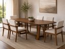 Ver imagem 2 de Conjunto Sala de Jantar Gemini 220x110 Madeira Maciça com 6 Cadeiras Estofadas Made Wood