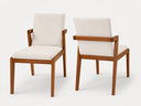 Ver imagem 6 de Conjunto Sala de Jantar Gemini 220x110 Madeira Maciça com 6 Cadeiras Estofadas Made Wood