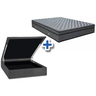Cama Box Baú Casal Colchão Espuma D33 Bordado + Box Cinza - 1