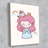 Tela Decorativa Princesa e Unicórnio - 30x40cm - 2