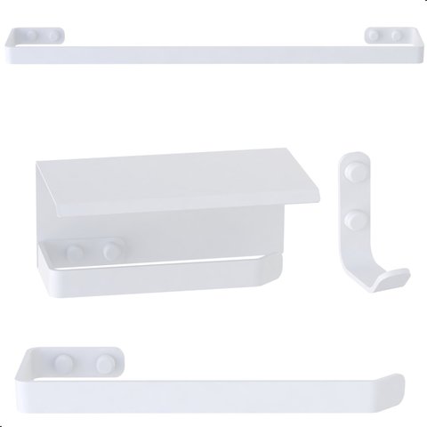 Kit de Acessórios para Banheiro Branco 4 Peças F.max