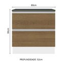 Ver imagem 3 de Balcão Armário de Cozinha 100% MDF 80 cm 2 Gavetas Branco/Rustic Acordes Madesa