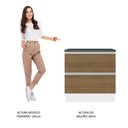 Ver imagem 5 de Balcão Armário de Cozinha 100% MDF 80 cm 2 Gavetas Branco/Rustic Acordes Madesa