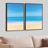 Kit 2 Telas Canvas com Moldura Praia Madeira - Médio - 1