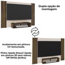 Ver imagem 3 de Painel Supenso para Tv 47 Pol 120 Cm Pinho Ripado Off White Arly Pinho Ripado Off White