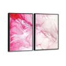 Kit 2 Telas Canvas com Moldura Abstrata Rosa Preto - Médio - 2