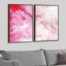 Kit 2 Telas Canvas com Moldura Abstrata Rosa Madeira - Grande - 1