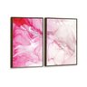 Kit 2 Telas Canvas com Moldura Abstrata Rosa Madeira - Grande - 2