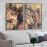 Kit 2 Telas Canvas com Moldura Cavalos Abstratos Metalizado - Médio - 1