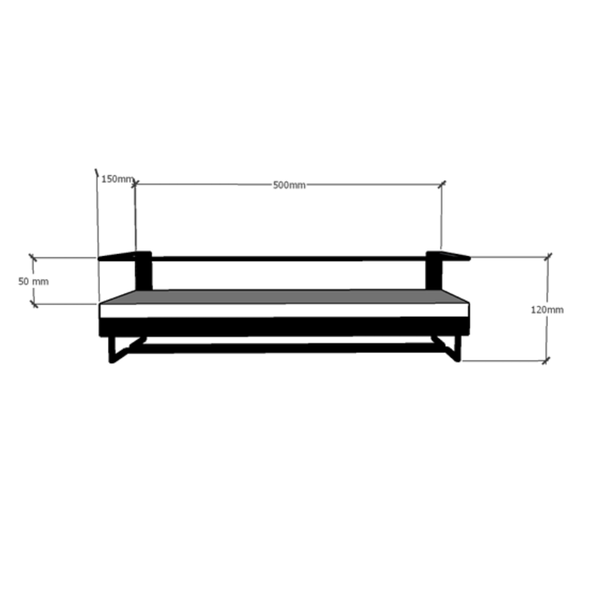 Adega Bar Bebida com Porta Taça 50cm Preto - 3