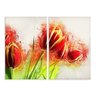 Kit 2 Telas Decorativas Tulipas Vermelhas Grande - 1