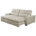 Ver imagem 5 de Sofa Retratil Reclinavel 2 Lugares 250cm Veludo Bege Andreia