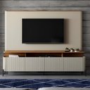 Ver imagem 4 de Rack com Painel para TV Bend 220cm MDF Portas Brise Louro e Luna com Preto Casa Lar Shop