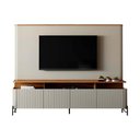 Ver imagem 5 de Rack com Painel para TV Bend 220cm MDF Portas Brise Louro e Luna com Preto Casa Lar Shop