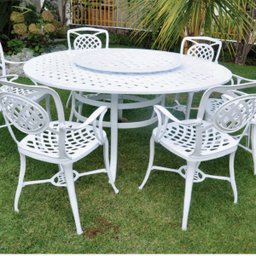 Conjunto de Jardim com Mesa Giratória e 6 Cadeiras Modelo Havana Alumínio Fundido - 3