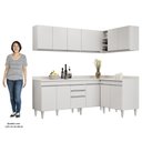 Ver imagem 5 de Armário de Cozinha Modulado de Canto 6 Peças Cp29 Balcão com Tampo Branco - Lumil Lumil Móveis
