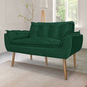 Namoradeira Decorativa Opala Suede - Estofados Irmãos Oliveira - Verde
