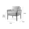 Poltrona Decorativa Linho Bege Claro Lua - 4