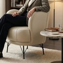 Ver mais imagens de Poltrona Decorativa Organica Flora Pes Ferro Courino Tcs 725 Moll