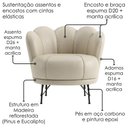Ver imagem 5 de Poltrona Decorativa Organica Flora Pes Ferro Courino Tcs 725 Moll