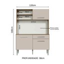 Ver imagem 4 de Armário de Cozinha Compacta 120cm Rustic/crema Life Madesa