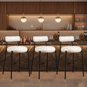 Ver imagem 1 de Banqueta Cozinha Alta com Encosto Kit 3 Industrial Preto Londres PU Facto D03 - D'Rossi