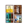 Kit 4 Mini Quadros Cervejas Diferentes Branco - 3
