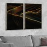 Kit 2 Telas Canvas com Moldura Nuances Abstratas Metalizado - Grande - 1